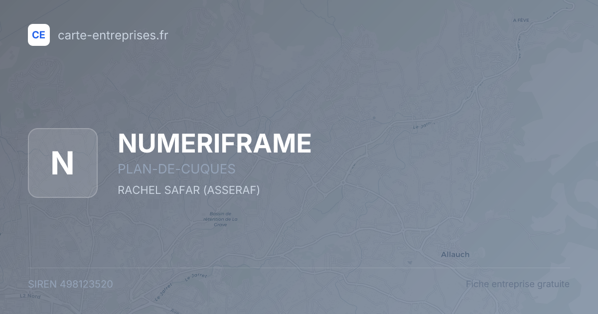 NUMERIFRAME — 498123520 — fiche entreprise