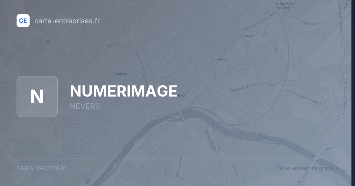 NUMERIMAGE — 390720910 — fiche entreprise