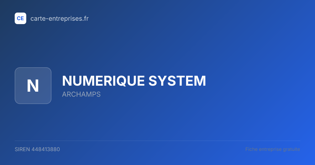 NUMERIQUE SYSTEM — 448413880 — fiche entreprise