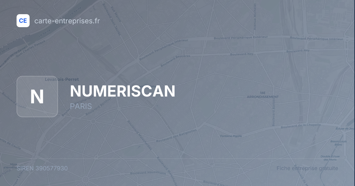 NUMERISCAN — 390577930 — fiche entreprise