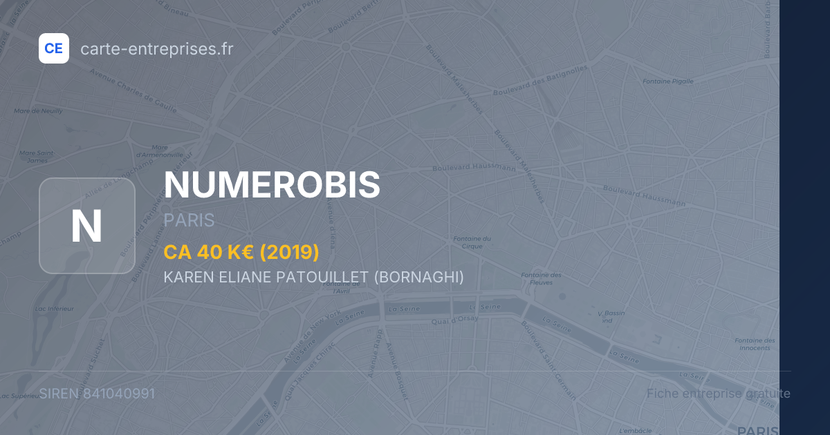 NUMEROBIS — 841040991 — fiche entreprise