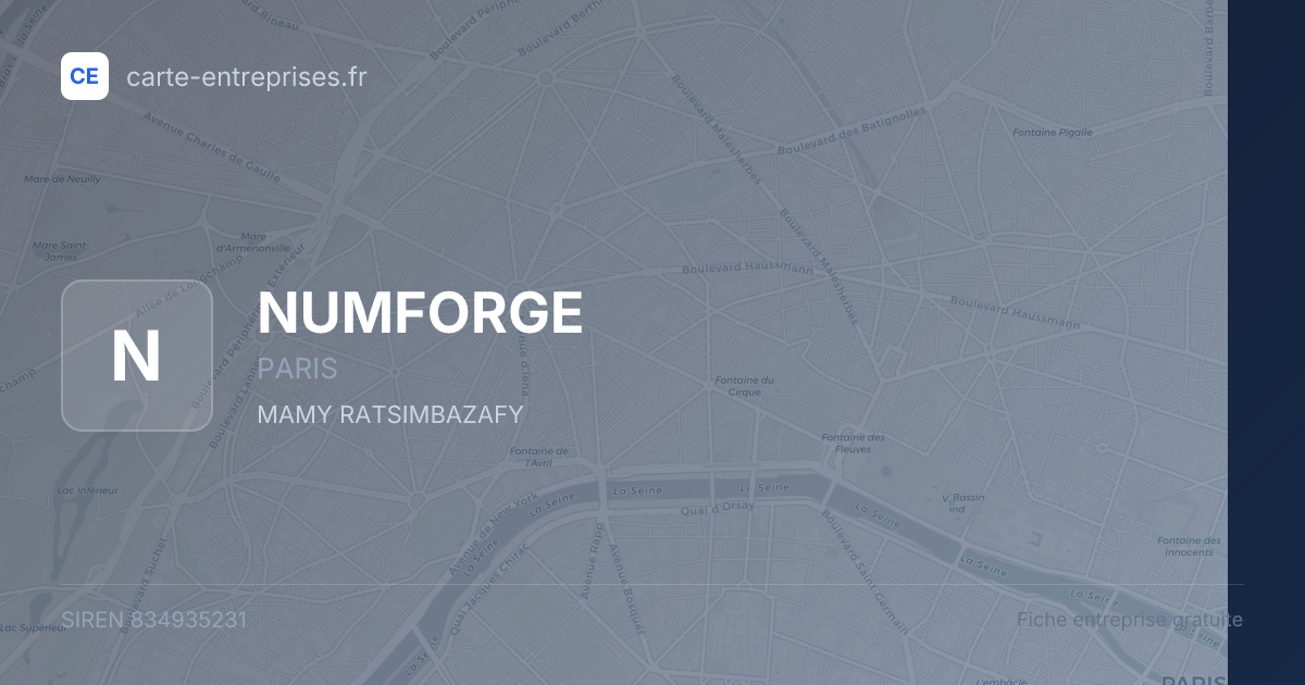 NUMFORGE — 834935231 — fiche entreprise