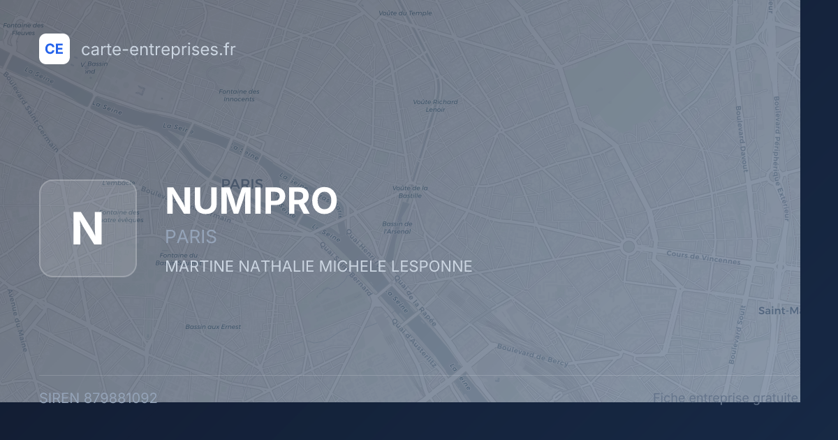 NUMIPRO — 879881092 — fiche entreprise