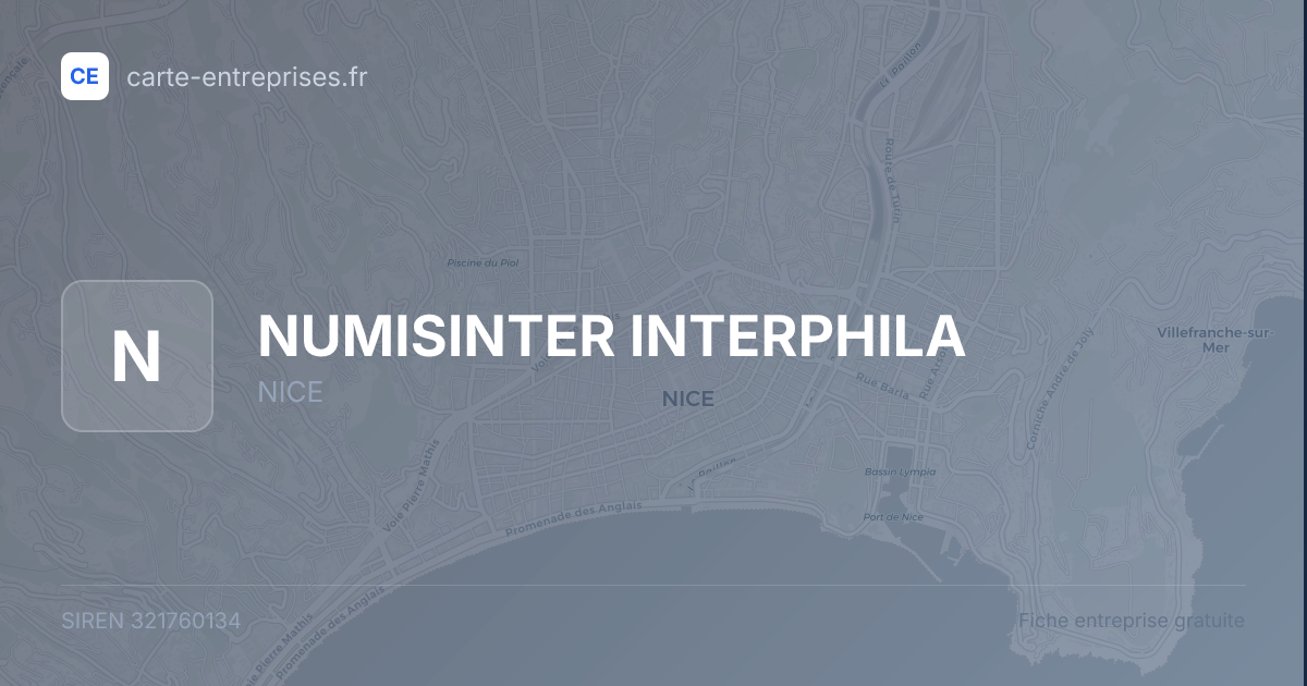 NUMISINTER INTERPHILA — 321760134 — fiche entreprise