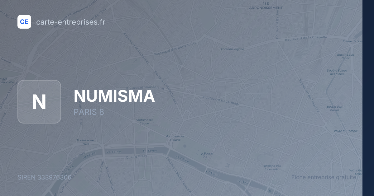 NUMISMA — 333976306 — fiche entreprise