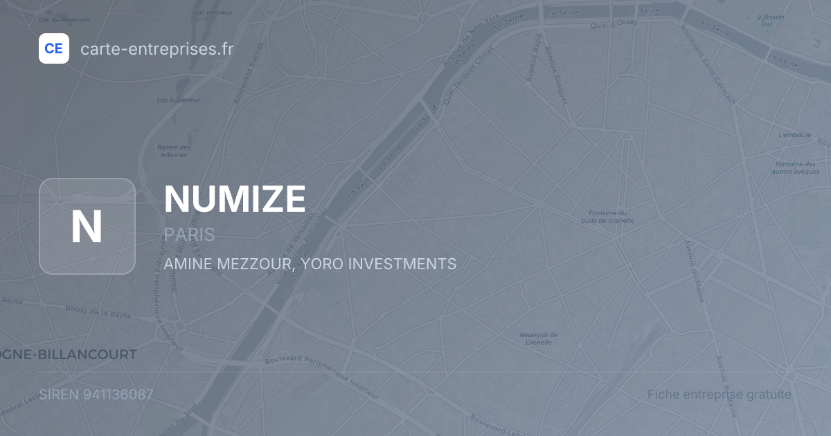 NUMIZE — 941136087 — fiche entreprise
