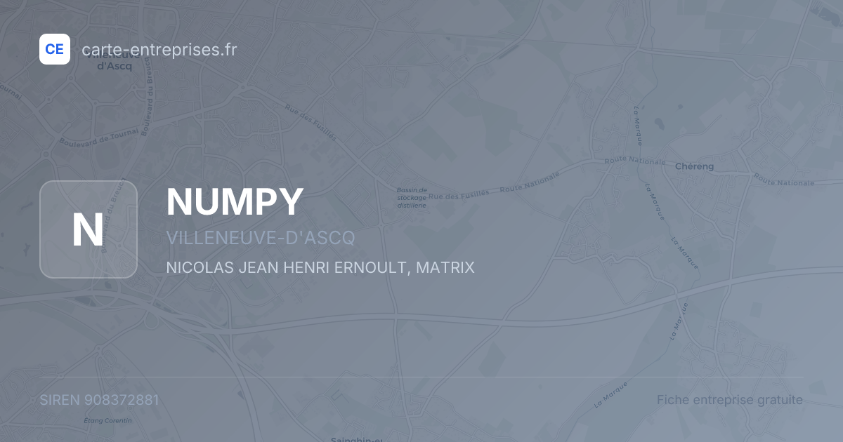 NUMPY — 908372881 — fiche entreprise