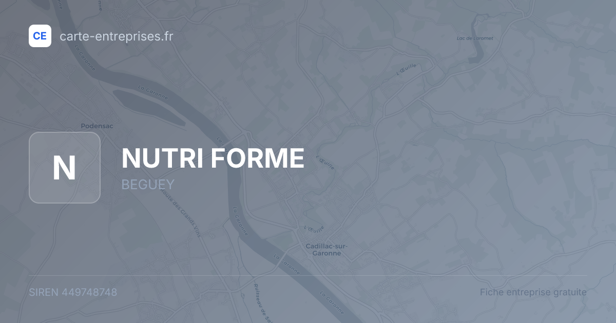 NUTRI FORME — 449748748 — fiche entreprise
