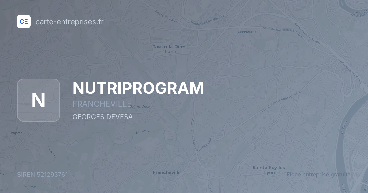 NUTRIPROGRAM — 521293761 — fiche entreprise