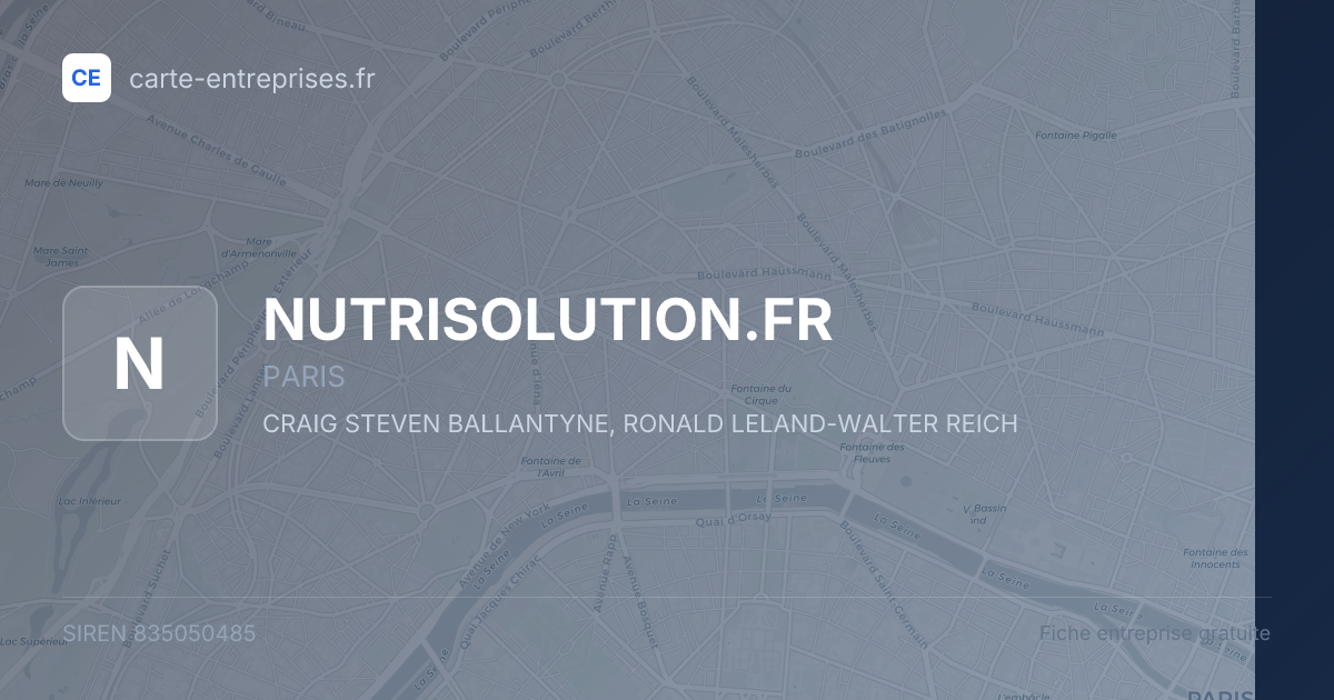NUTRISOLUTION.FR — 835050485 — fiche entreprise