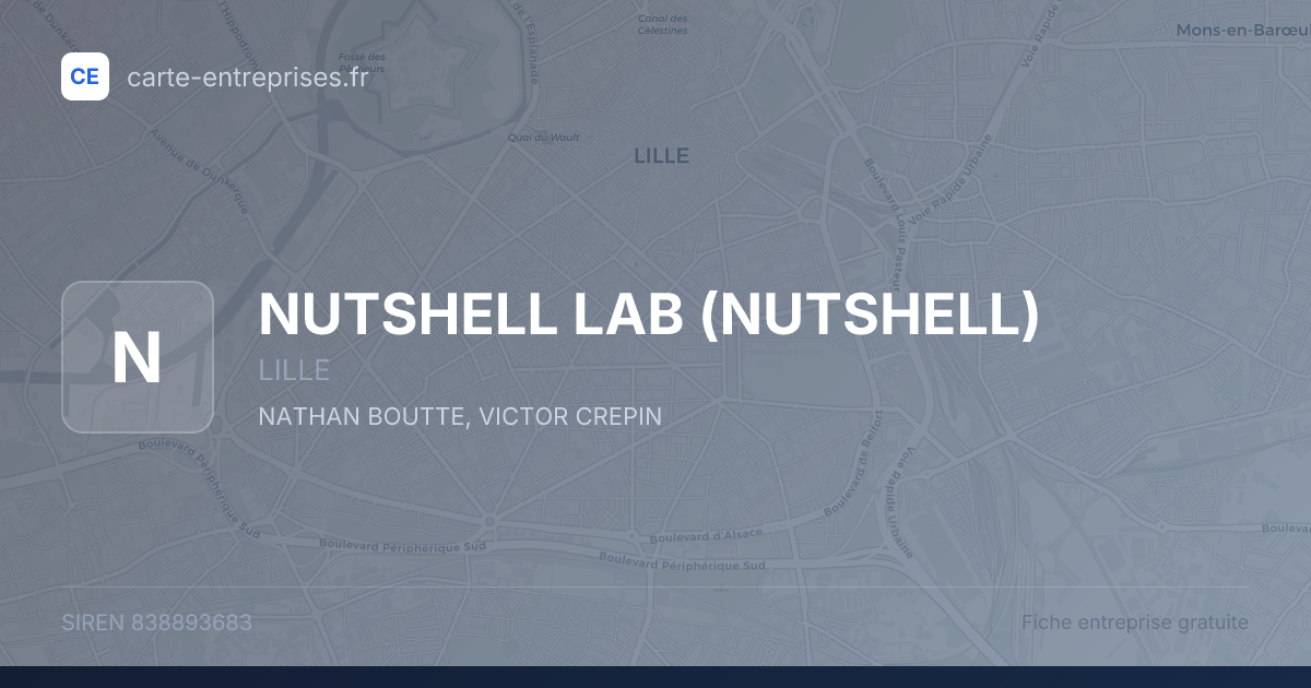NUTSHELL LAB (NUTSHELL) — 838893683 — fiche entreprise