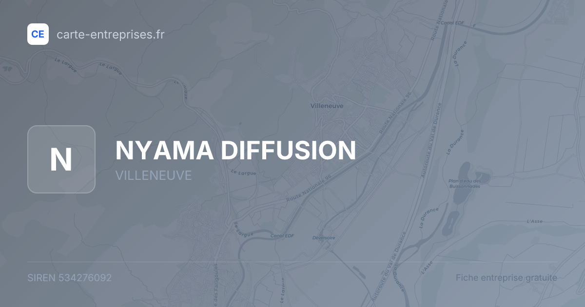 NYAMA DIFFUSION — 534276092 — fiche entreprise