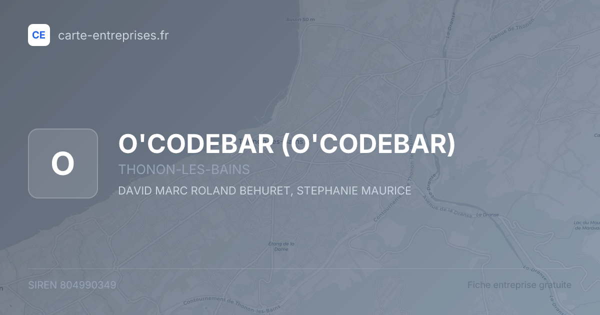 O'CODEBAR — 804990349 — fiche entreprise