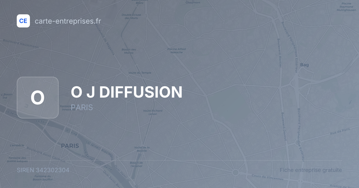 O J DIFFUSION — 342302304 — fiche entreprise