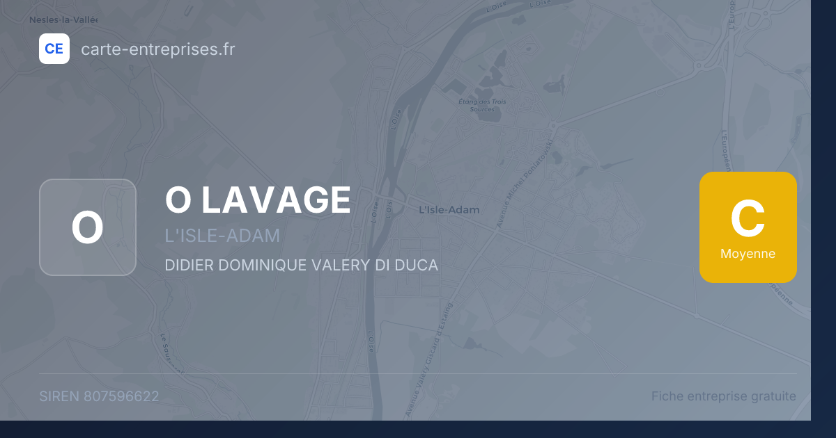 O LAVAGE — 807596622 — fiche entreprise