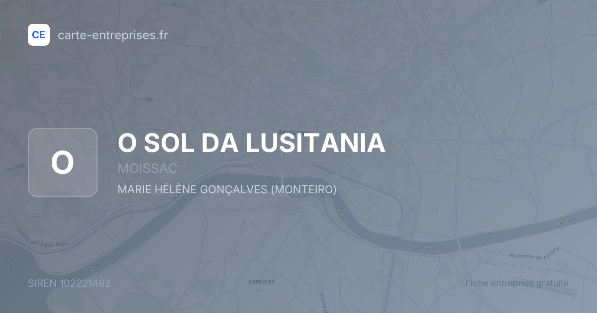 O SOL DA LUSITANIA — 102221462 — fiche entreprise