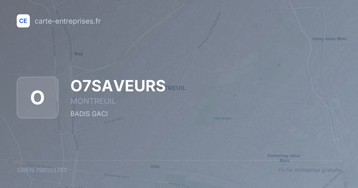 O7SAVEURS — 798103743 — fiche entreprise