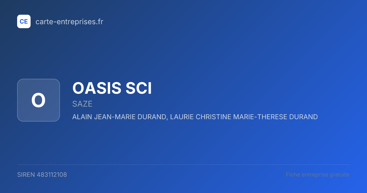 OASIS SCI — 483112108 — fiche entreprise