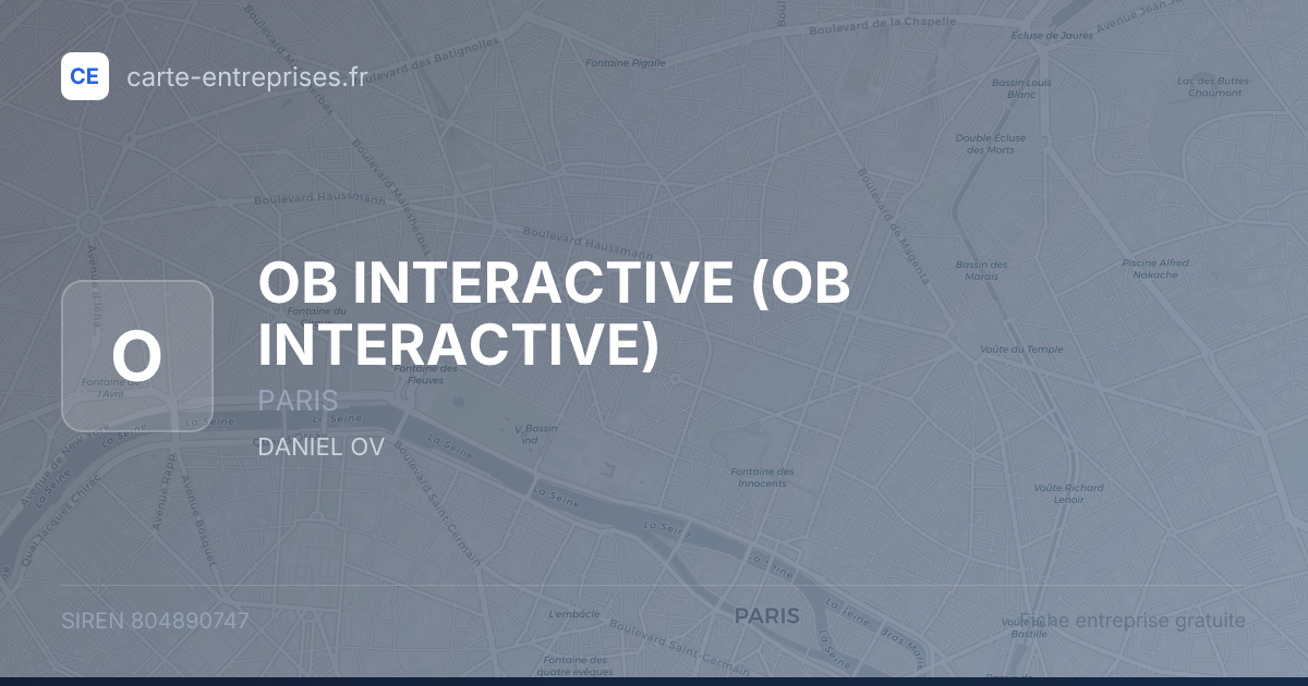 OB INTERACTIVE — 804890747 — fiche entreprise