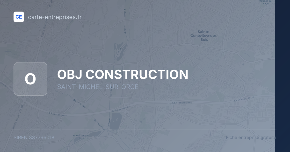 OBJ CONSTRUCTION — 337766018 — fiche entreprise