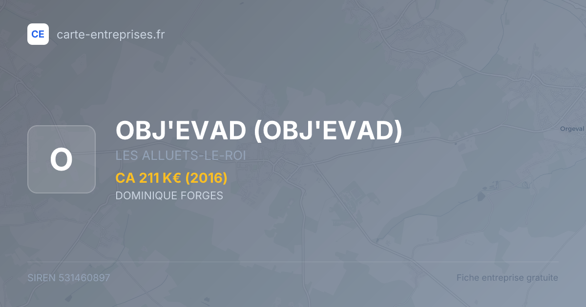OBJ'EVAD — 531460897 — fiche entreprise