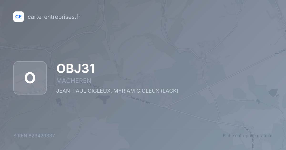 OBJ31 — 823429337 — fiche entreprise