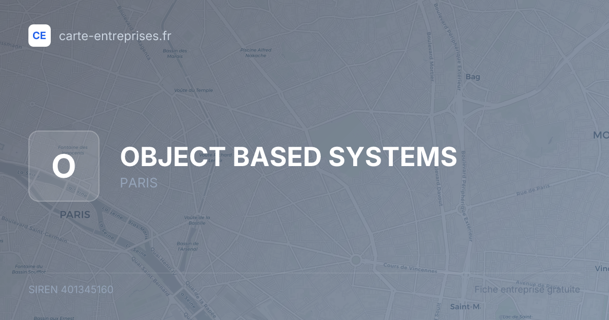 OBJECT BASED SYSTEMS — 401345160 — fiche entreprise