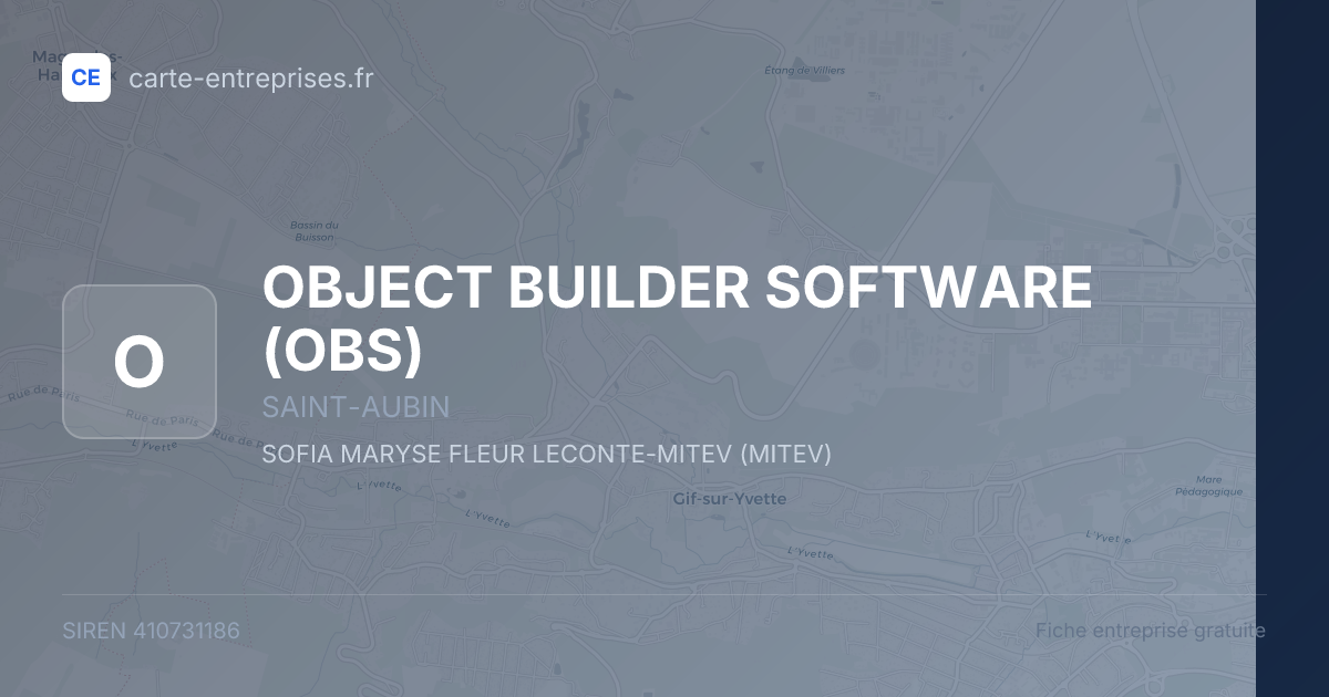 OBJECT BUILDER SOFTWARE (OBS) — 410731186 — fiche entreprise
