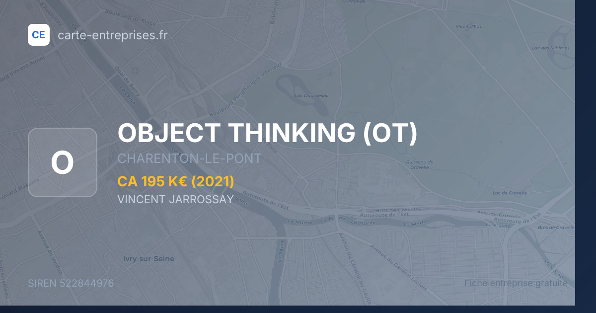 OBJECT THINKING (OT) — 522844976 — fiche entreprise