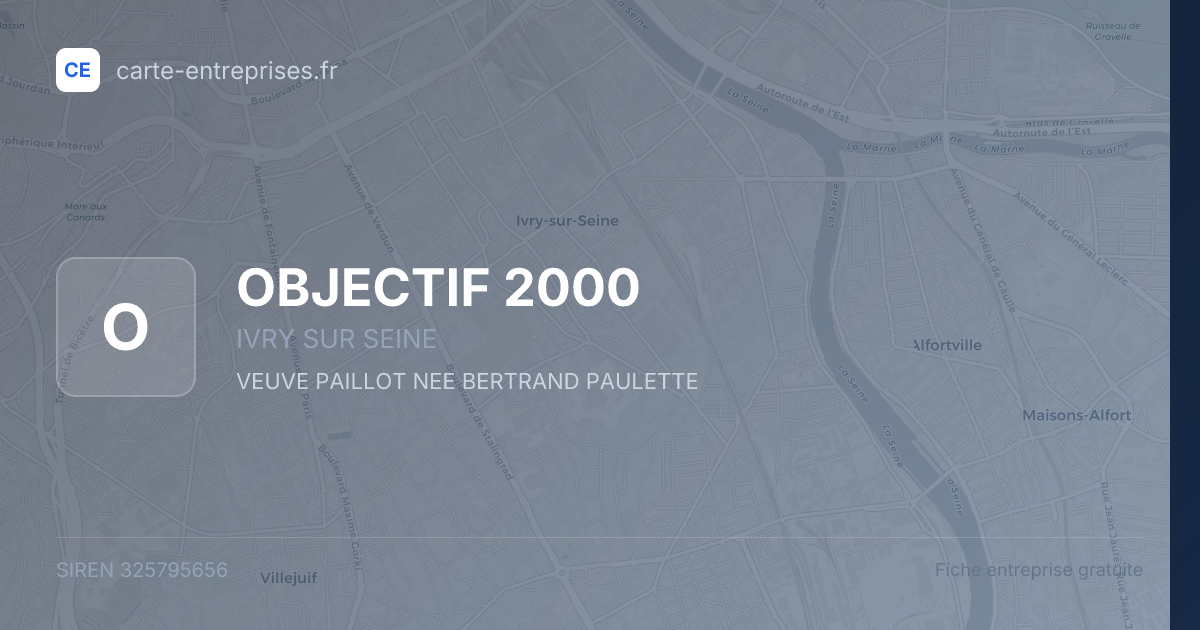 OBJECTIF 2000 — 325795656 — fiche entreprise