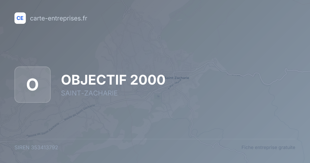 OBJECTIF 2000 — 353413792 — fiche entreprise
