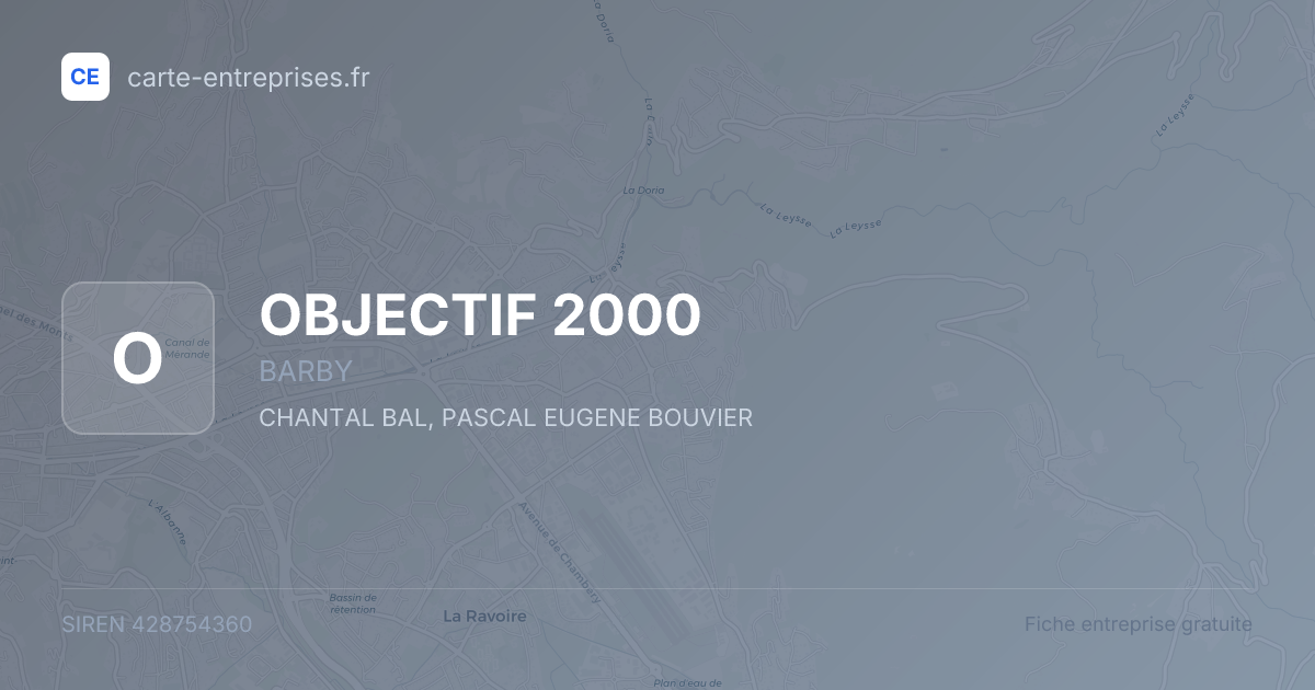 OBJECTIF 2000 — 428754360 — fiche entreprise