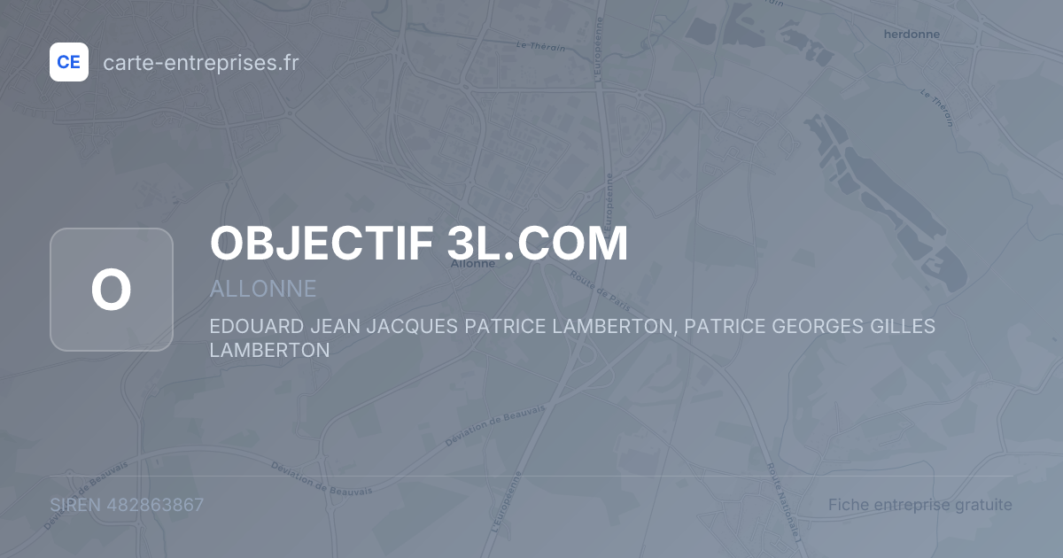 OBJECTIF 3L.COM — 482863867 — fiche entreprise