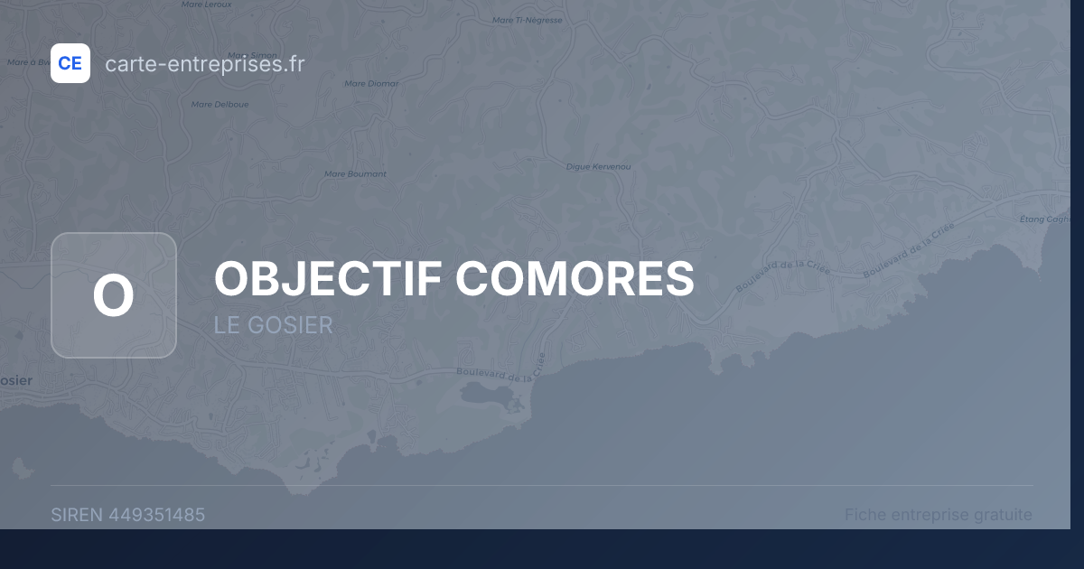OBJECTIF COMORES — 449351485 — fiche entreprise