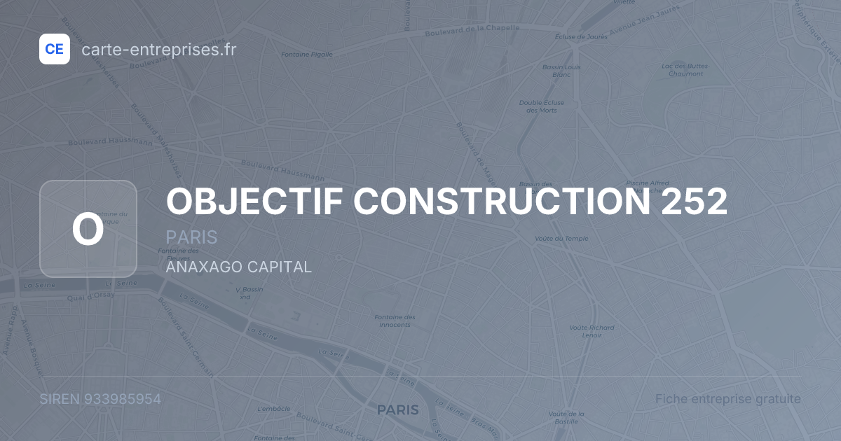 OBJECTIF CONSTRUCTION 252 — 933985954 — fiche entreprise