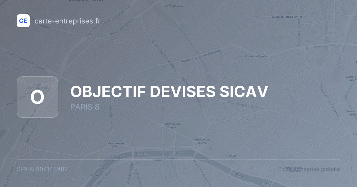 OBJECTIF DEVISES SICAV — 404146482 — fiche entreprise