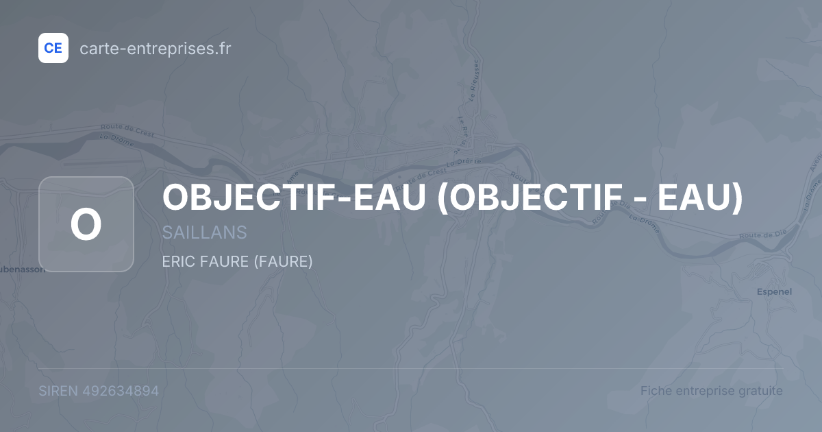 OBJECTIF-EAU (OBJECTIF - EAU) — 492634894 — fiche entreprise