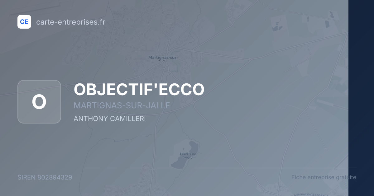 OBJECTIF'ECCO — 802894329 — fiche entreprise