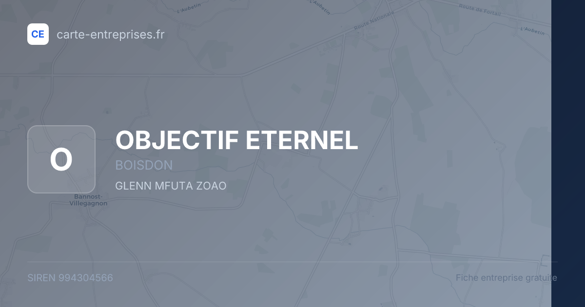 OBJECTIF ETERNEL — 994304566 — fiche entreprise