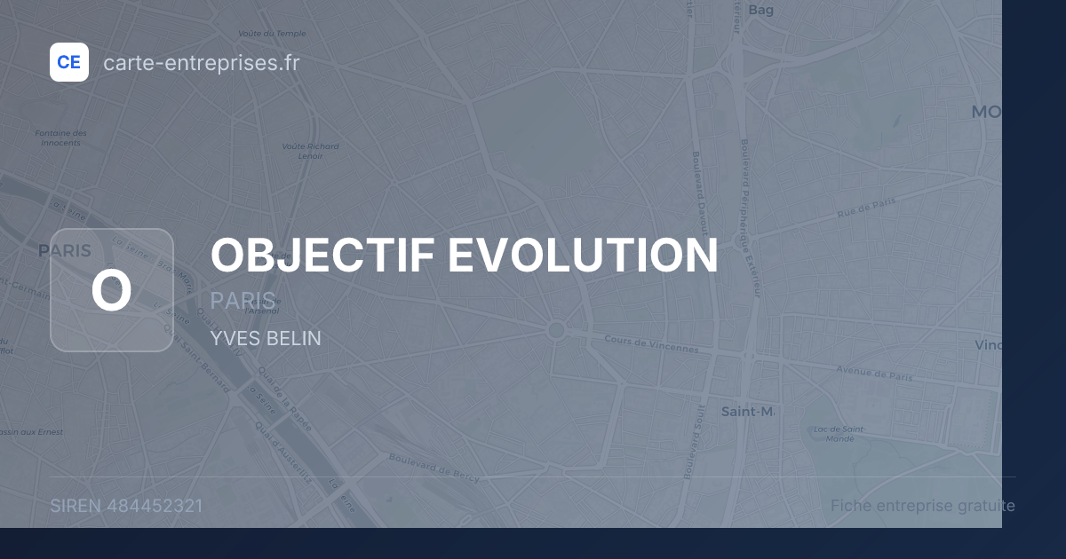 OBJECTIF EVOLUTION — 484452321 — fiche entreprise