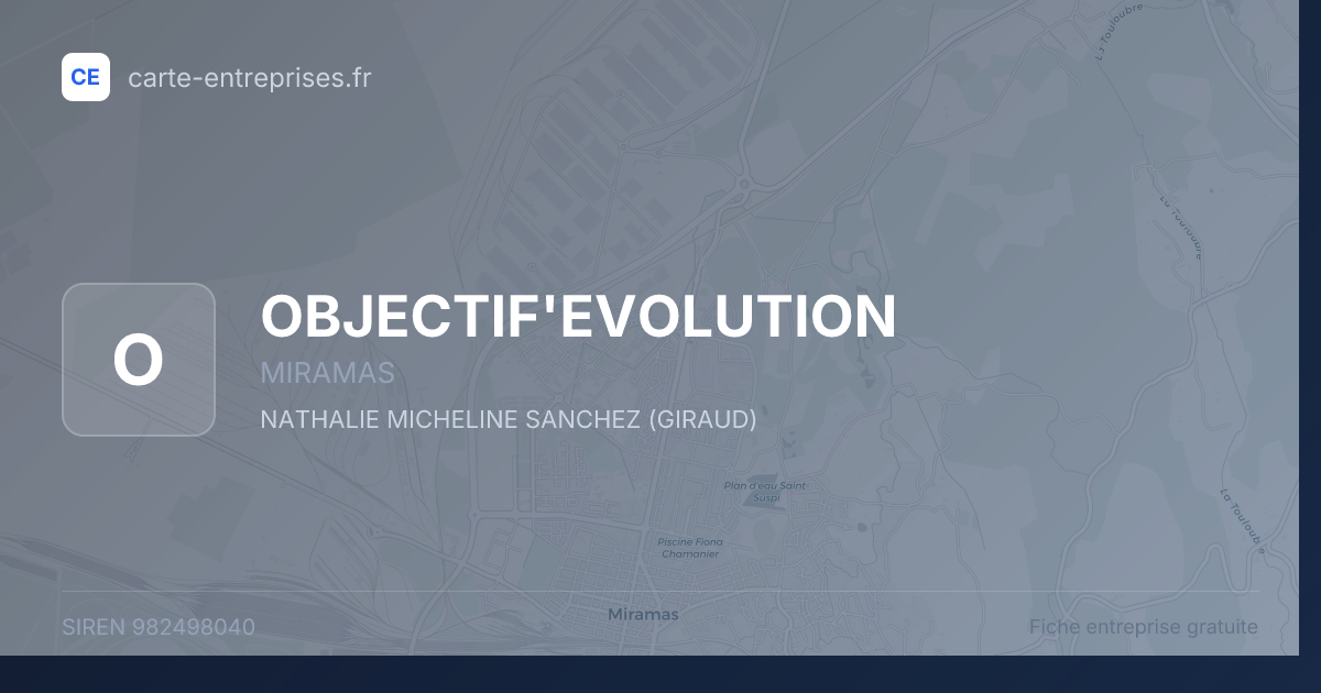 OBJECTIF'EVOLUTION — 982498040 — fiche entreprise