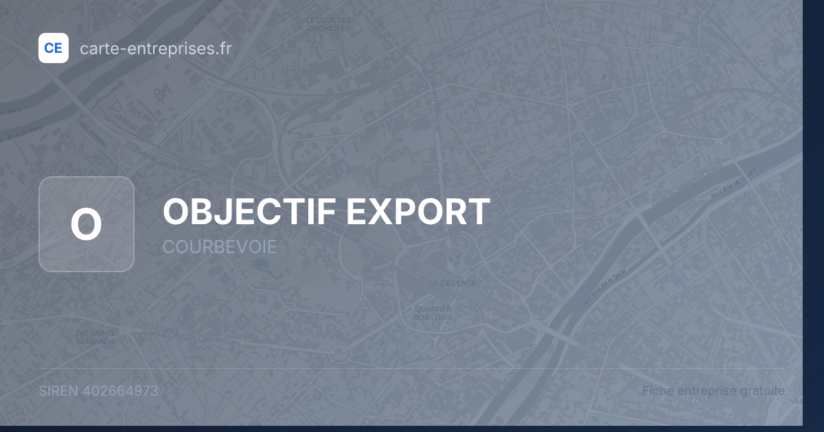 OBJECTIF EXPORT — 402664973 — fiche entreprise