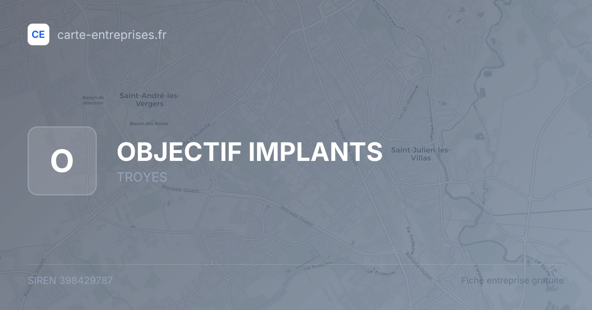 OBJECTIF IMPLANTS — 398429787 — fiche entreprise