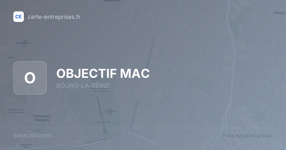 OBJECTIF MAC — 397441155 — fiche entreprise