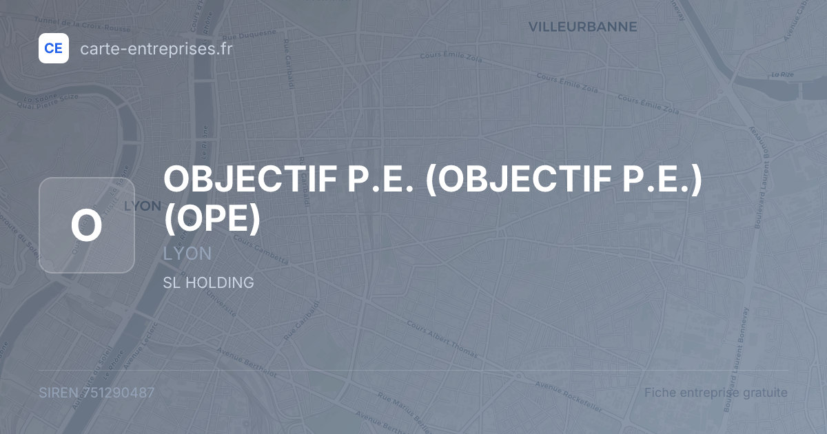 OBJECTIF P.E. (OBJECTIF P.E.) (OPE) — 751290487 — fiche entreprise