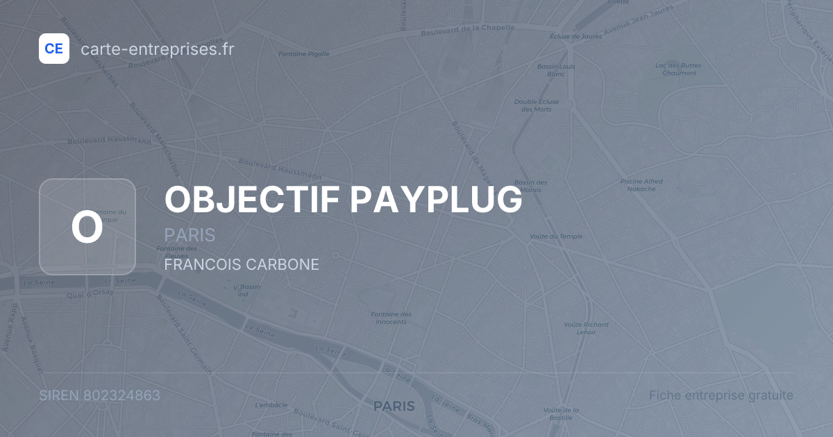 OBJECTIF PAYPLUG — 802324863 — fiche entreprise