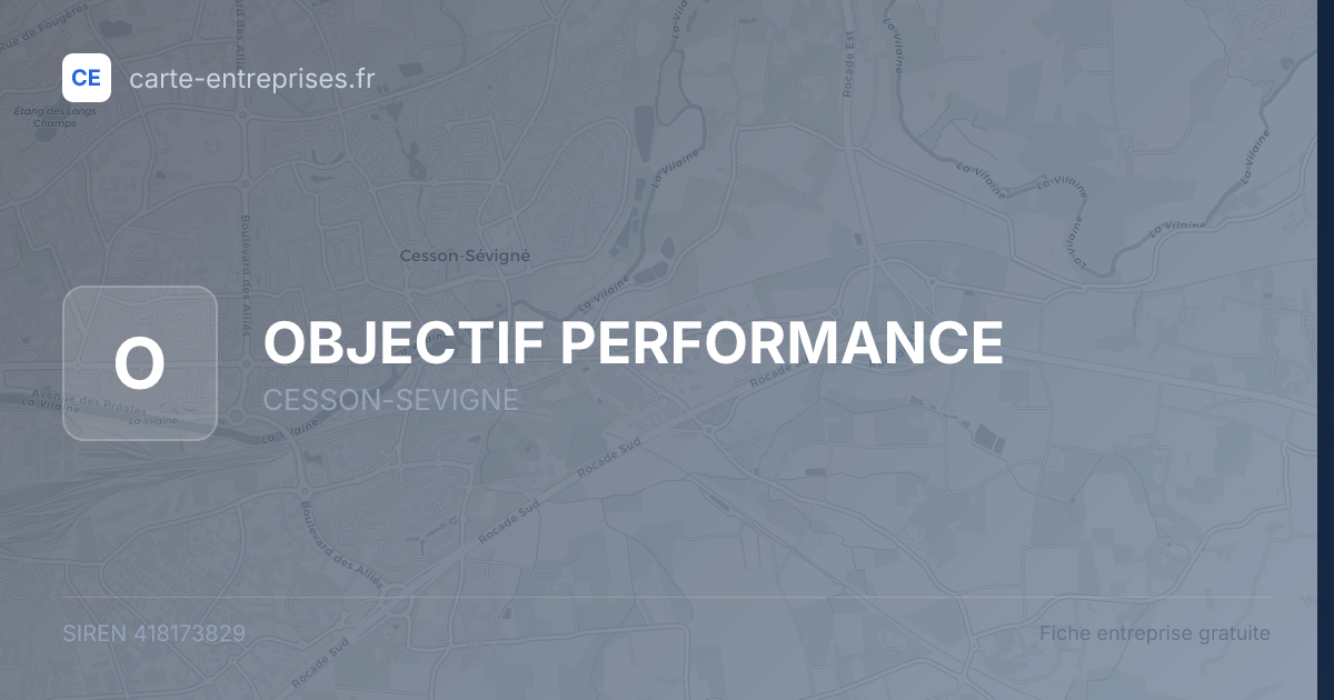 OBJECTIF PERFORMANCE — 418173829 — fiche entreprise