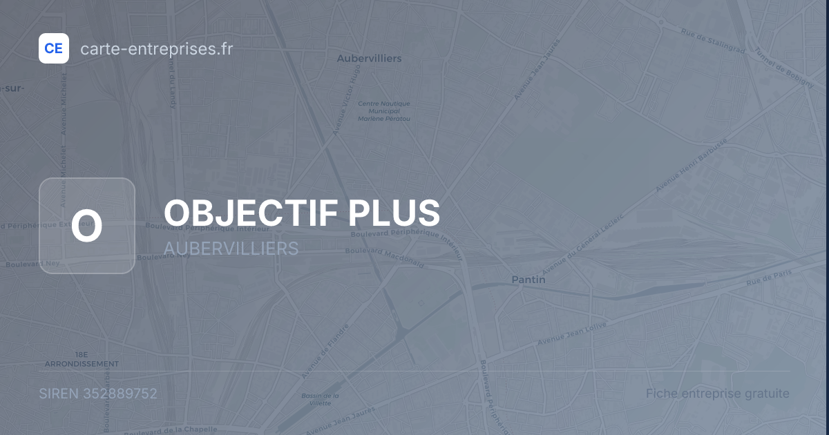 OBJECTIF PLUS — 352889752 — fiche entreprise