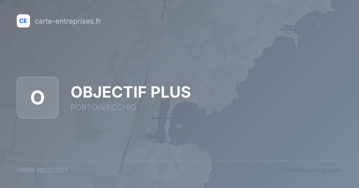 OBJECTIF PLUS — 382323103 — fiche entreprise
