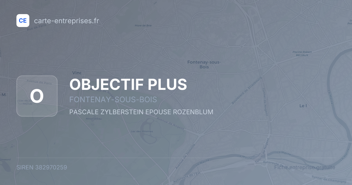 OBJECTIF PLUS — 382970259 — fiche entreprise